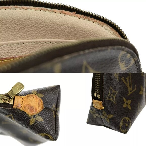 LOUIS VUITTON Pochette Cosmetic Pouch Bag Monogram Leather Brown M47515 05ED262 - Picture 11 of 16